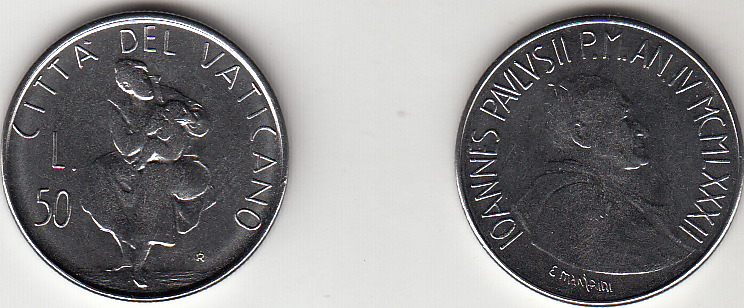 1982 Lire 50 Anno IV Fior di Conio Giovanni Paolo II