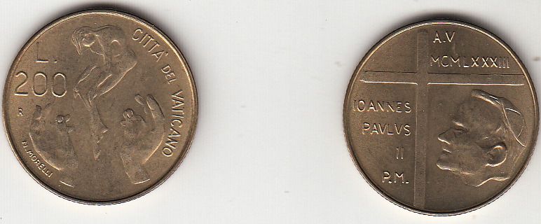 1983 Lire 200 Anno V Fior di Conio Giovanni Paolo II