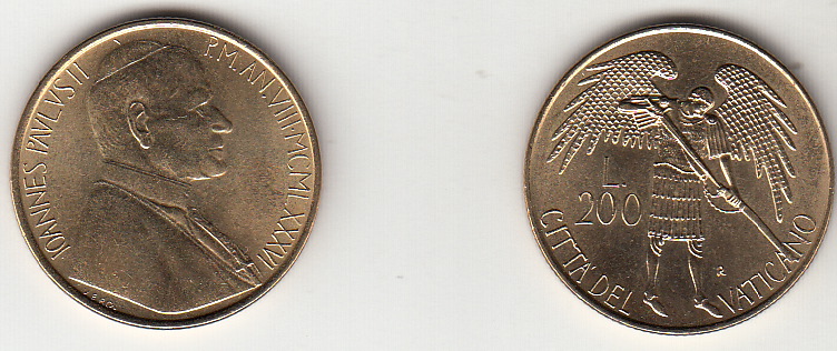 1986 Lire 200 Anno VIII Fior di Conio Giovanni Paolo II