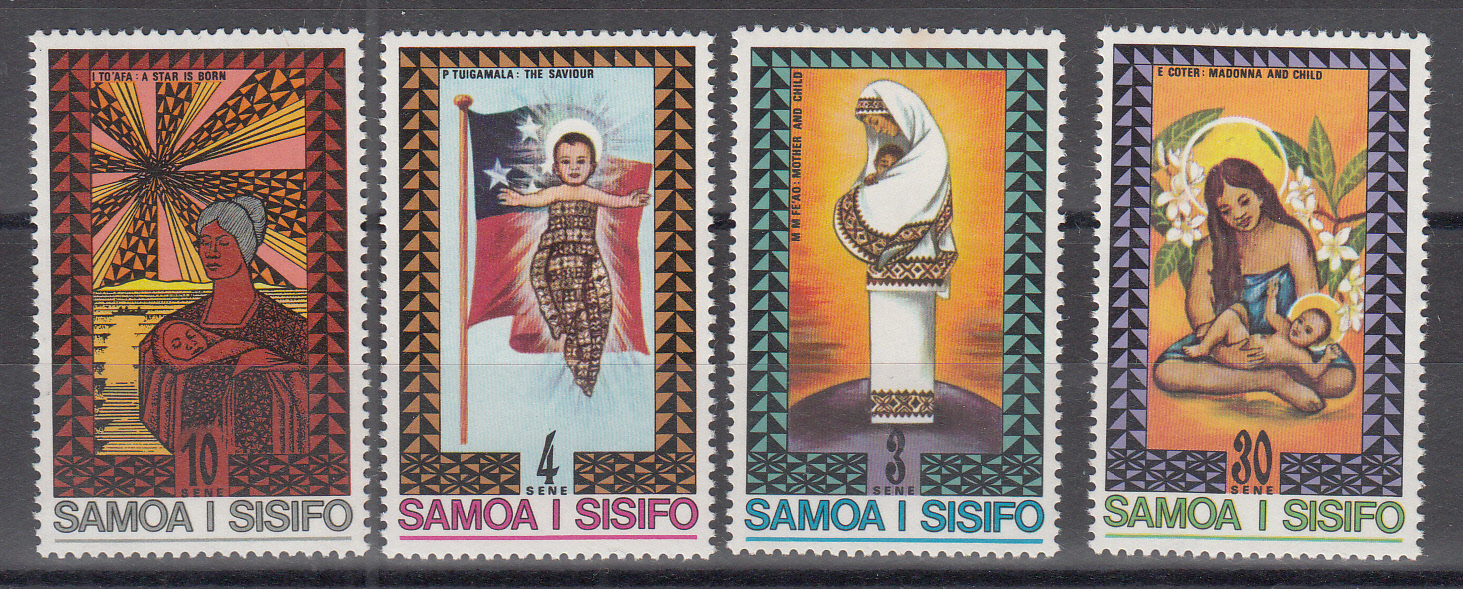 Samoa I Sisifo 1976 Natale  4 Val. Pitture Religiose Vergine