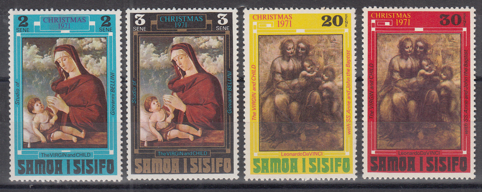 Samoa I Sisifo 1971 Natale  4 Val. Pitture Religiose Vergine