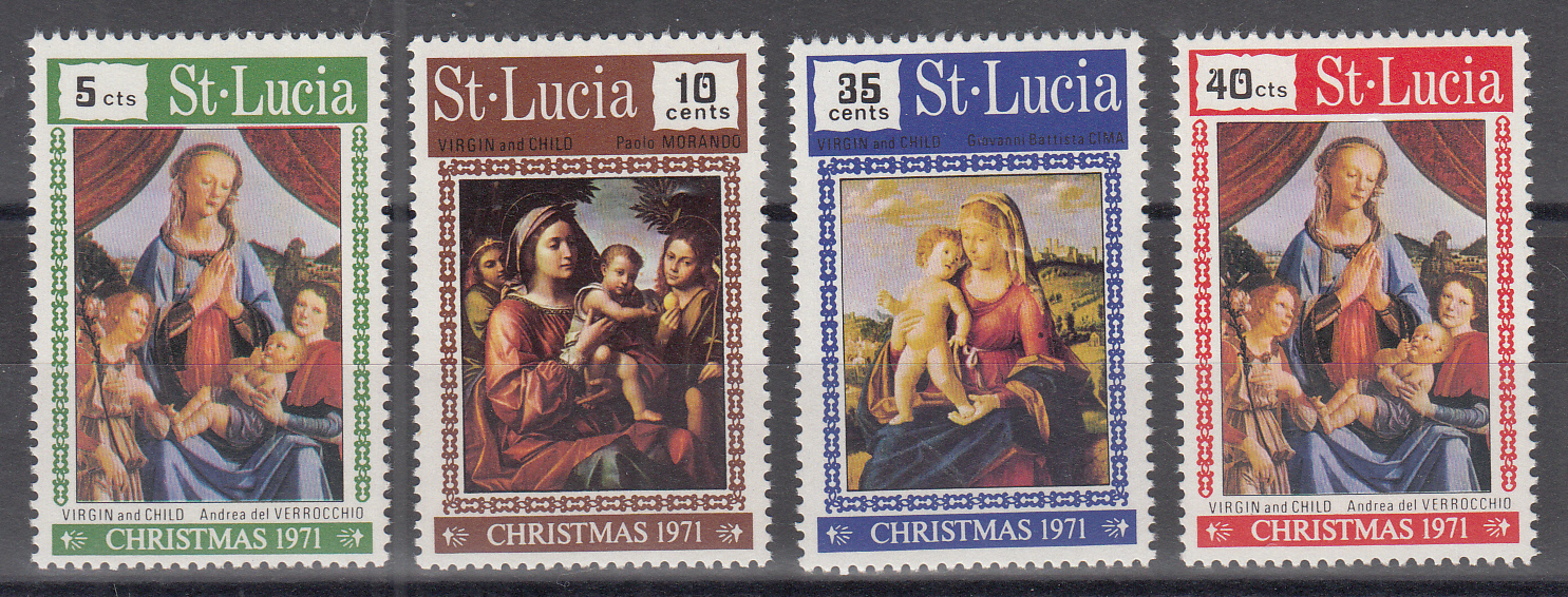 ST. LUCIA 1971 Christmas  4 Val. Pitture Religiose Vergine