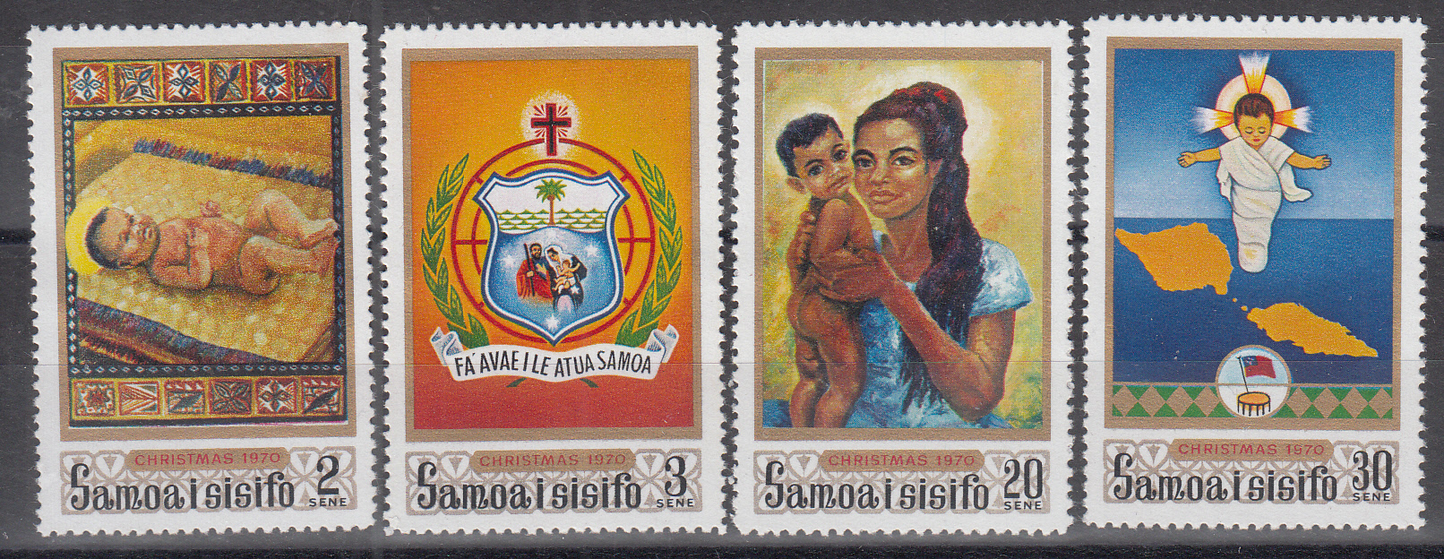 Samoa I Sisifo 1970 Natale  4 Val. Pitture Religiose Vergine