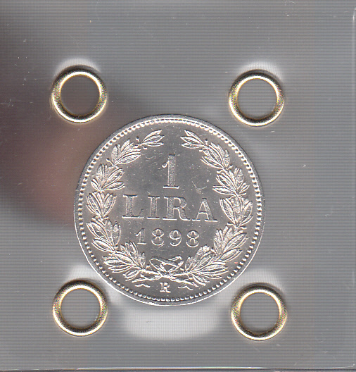 1898 1 Lira argento San Marino Quasi Fior di Conio Sigillata Periziata