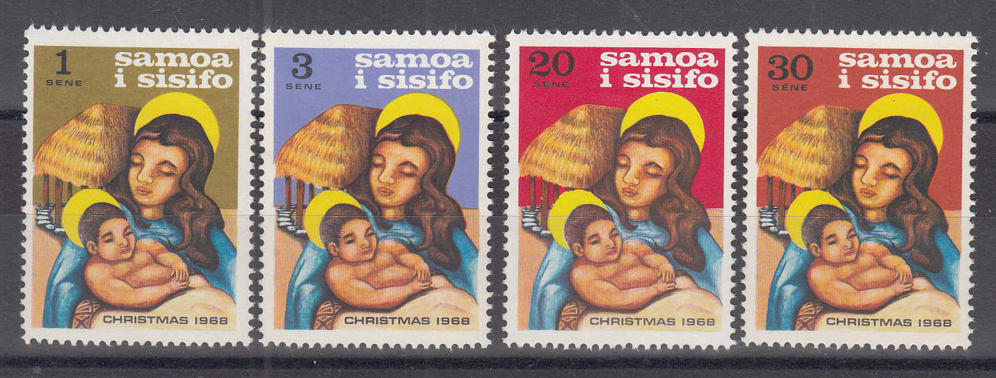 Samoa I Sisifo 1968 Natale  4 Val. Pitture Religiose Vergine