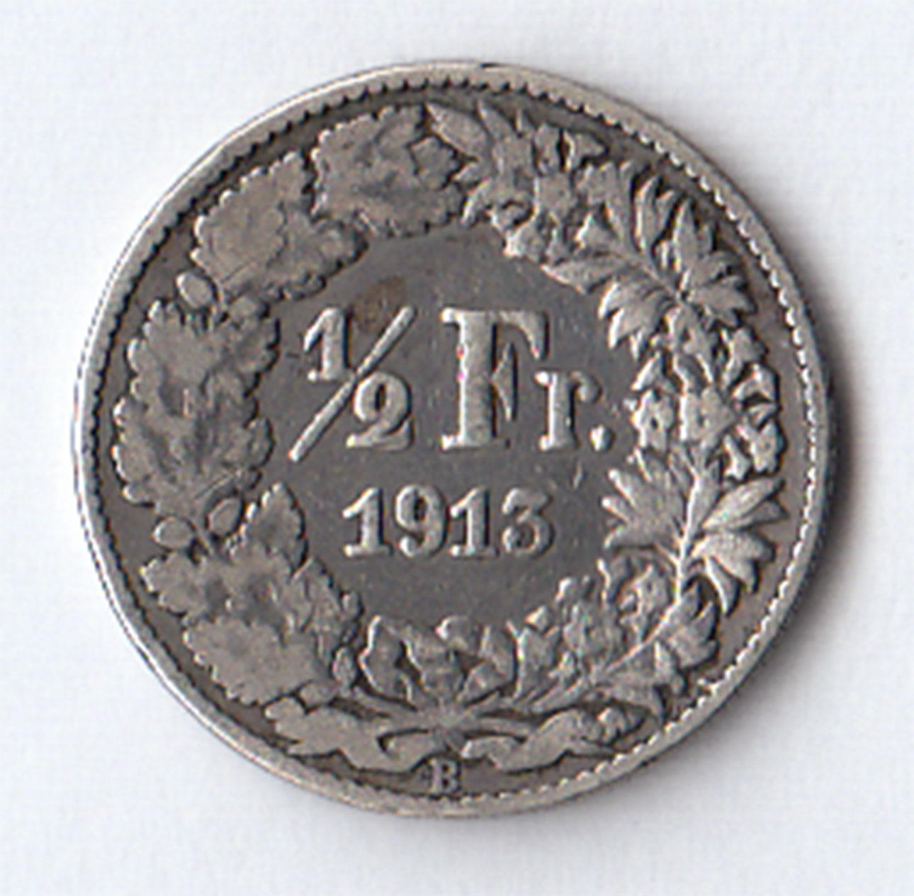 1913 - 1/2 Franc Argento Svizzera Standing Helvetia Circolata