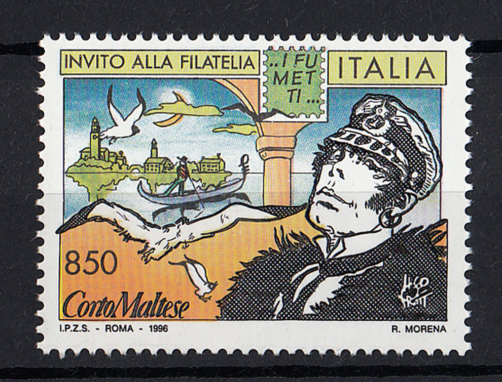 Italia francobollo da Lire 800 Nuovo del 1996 dedicato a Corto Maltese