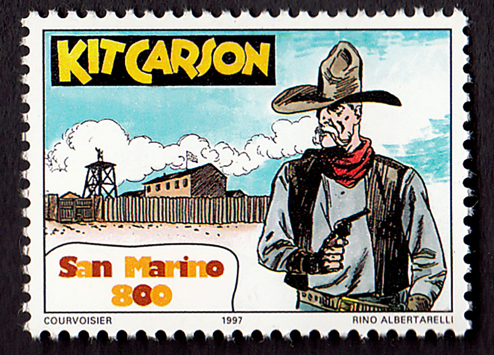 San Marino francobollo nuovo dedicato al fumetto di Kit Carson (Tex) da lire 800