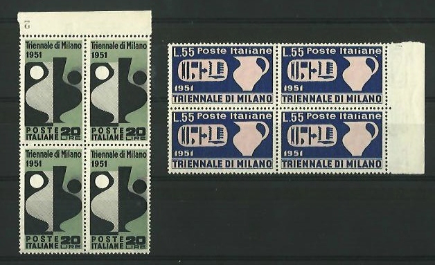 1951 Quartina  Triennale Milano  -  Non Linguellata Rara Ben Centrata Italia