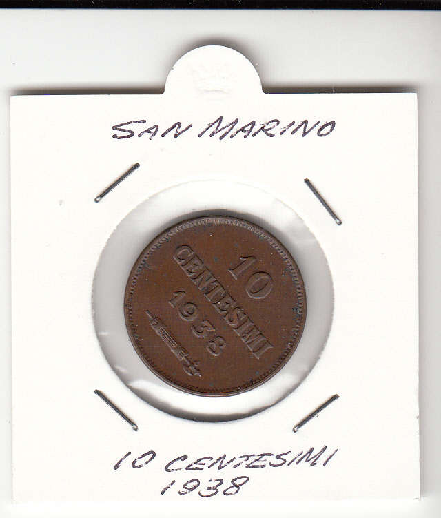 1938 10 Centesimi Rame San Marino Spl