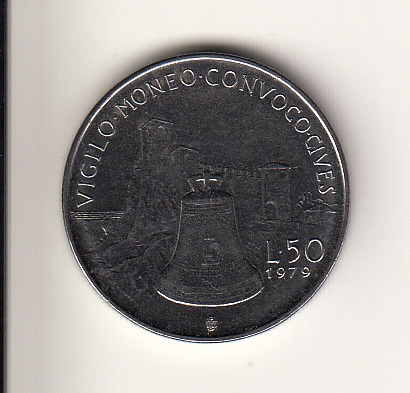 1979 50 Lire Acmonital La Campana dell'Arengo Fior di Conio San Marino