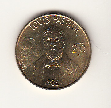 1984 20 Lire Bronzital Louis Pasteur Fior di Conio San Marino