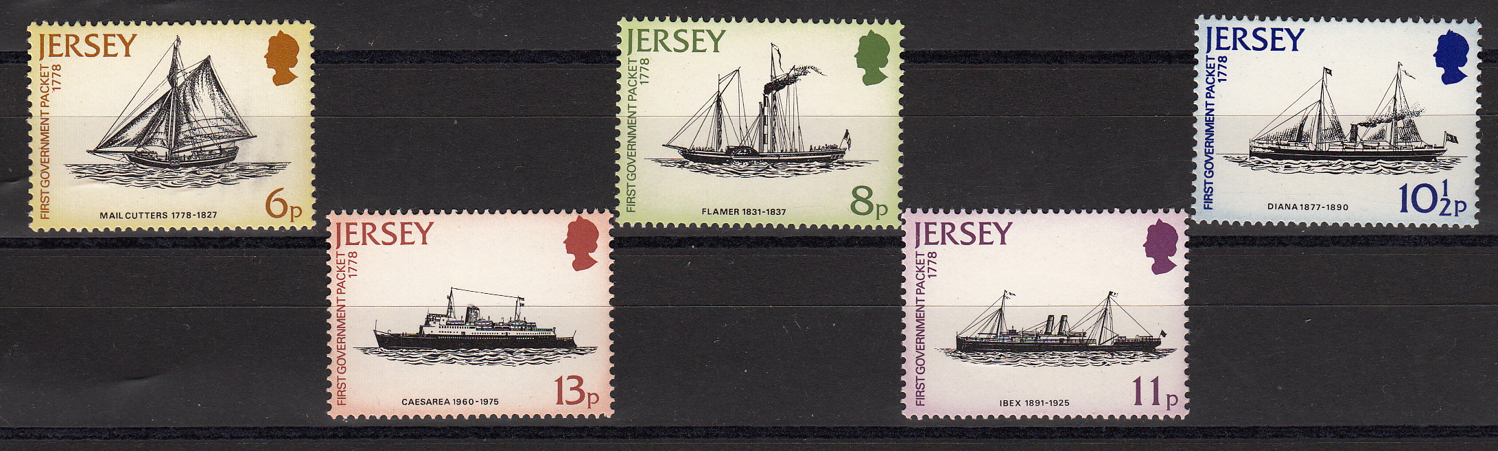 JERSEY 1978 francobolli serie completa nuova Unificato 181/5