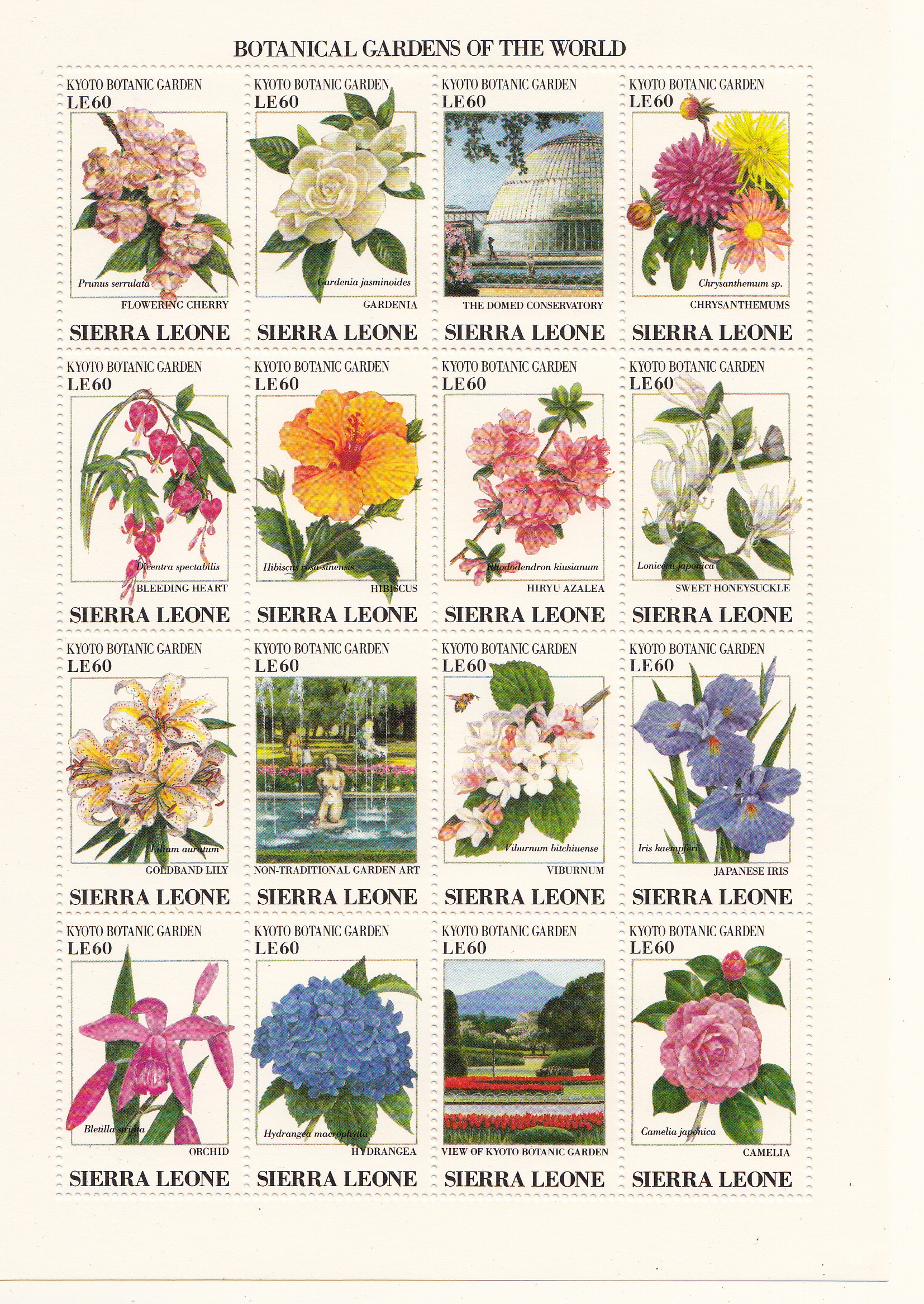 SIERRA LEONE francobolli serie completa nuova Yvert e Tellier 1418/33