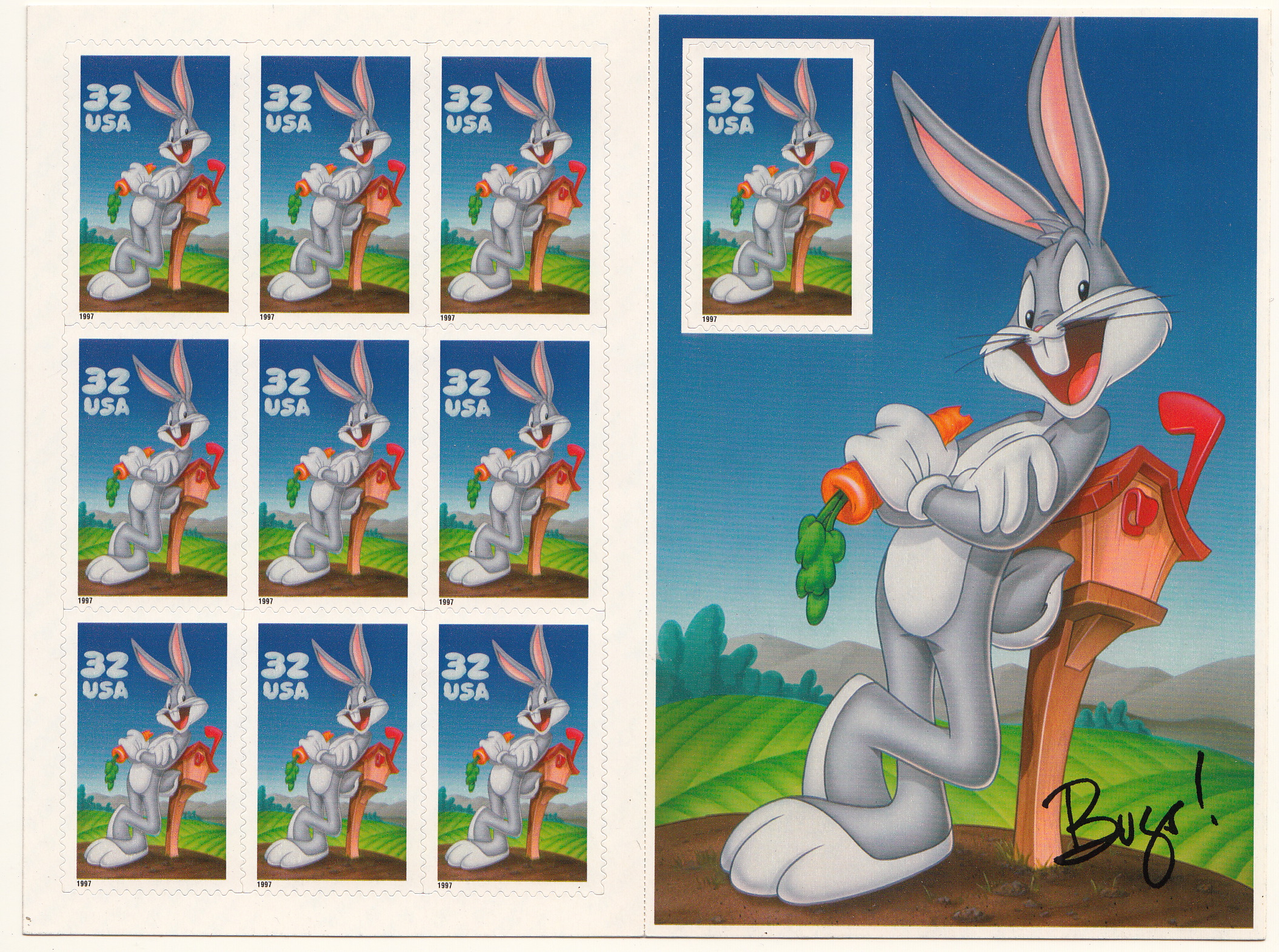 STATI UNITI 1997 Foglietto  Bugs Bunny 10 Valori