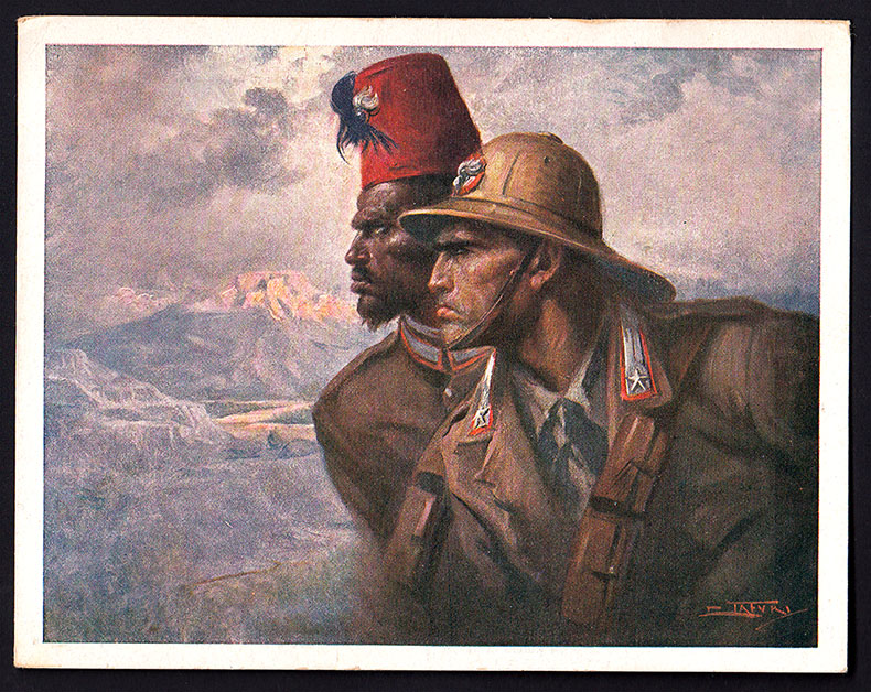 Cartolina d'epoca  Militari Carabinieri Reali dell'A.O.I.