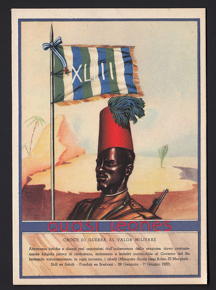 Cartolina d'epoca - Raggruppamento 43 Battaglione Coloniale