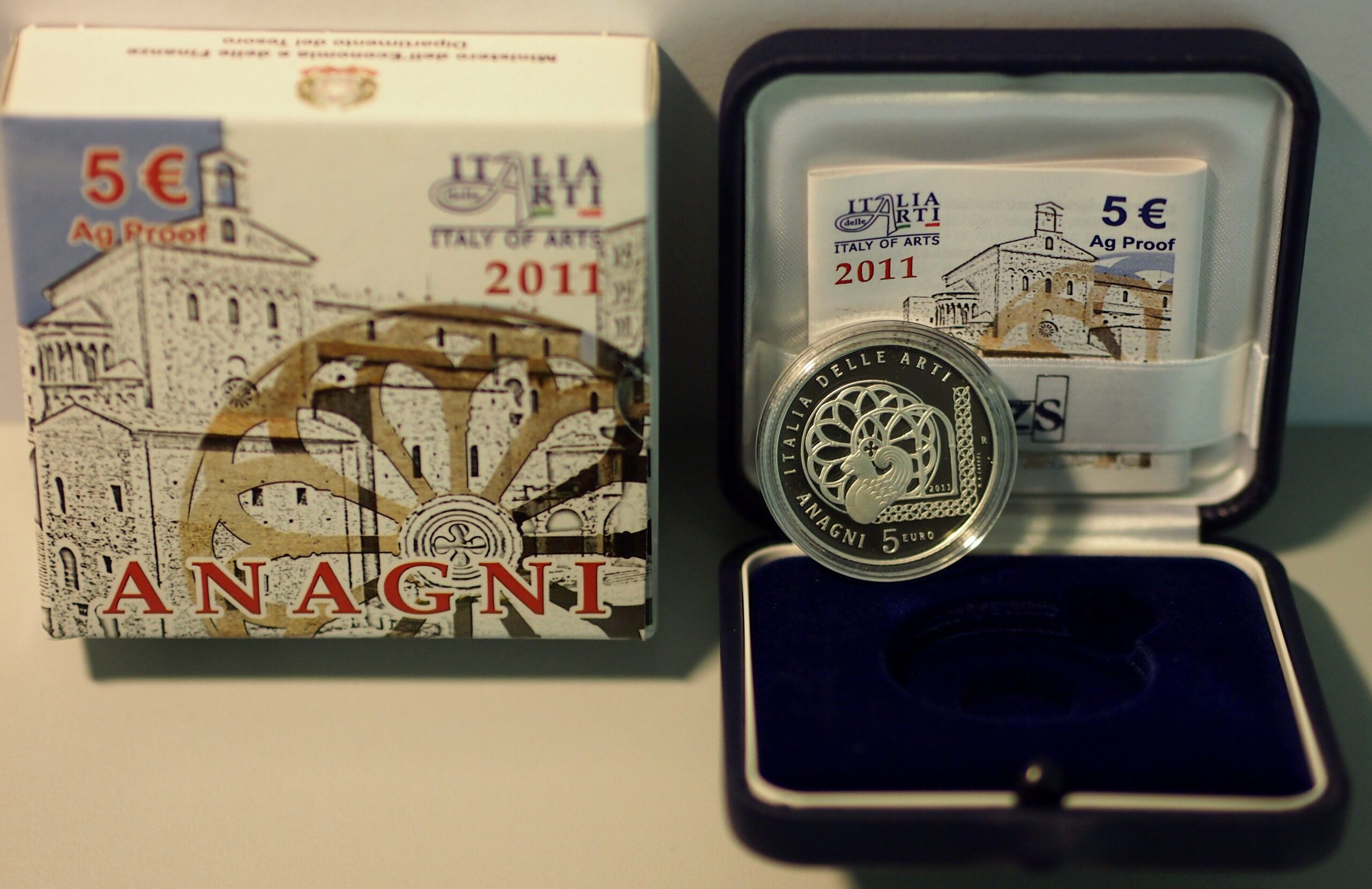 2011 5 Euro Anagni Italia delle Arti Fondo Specchio Italia