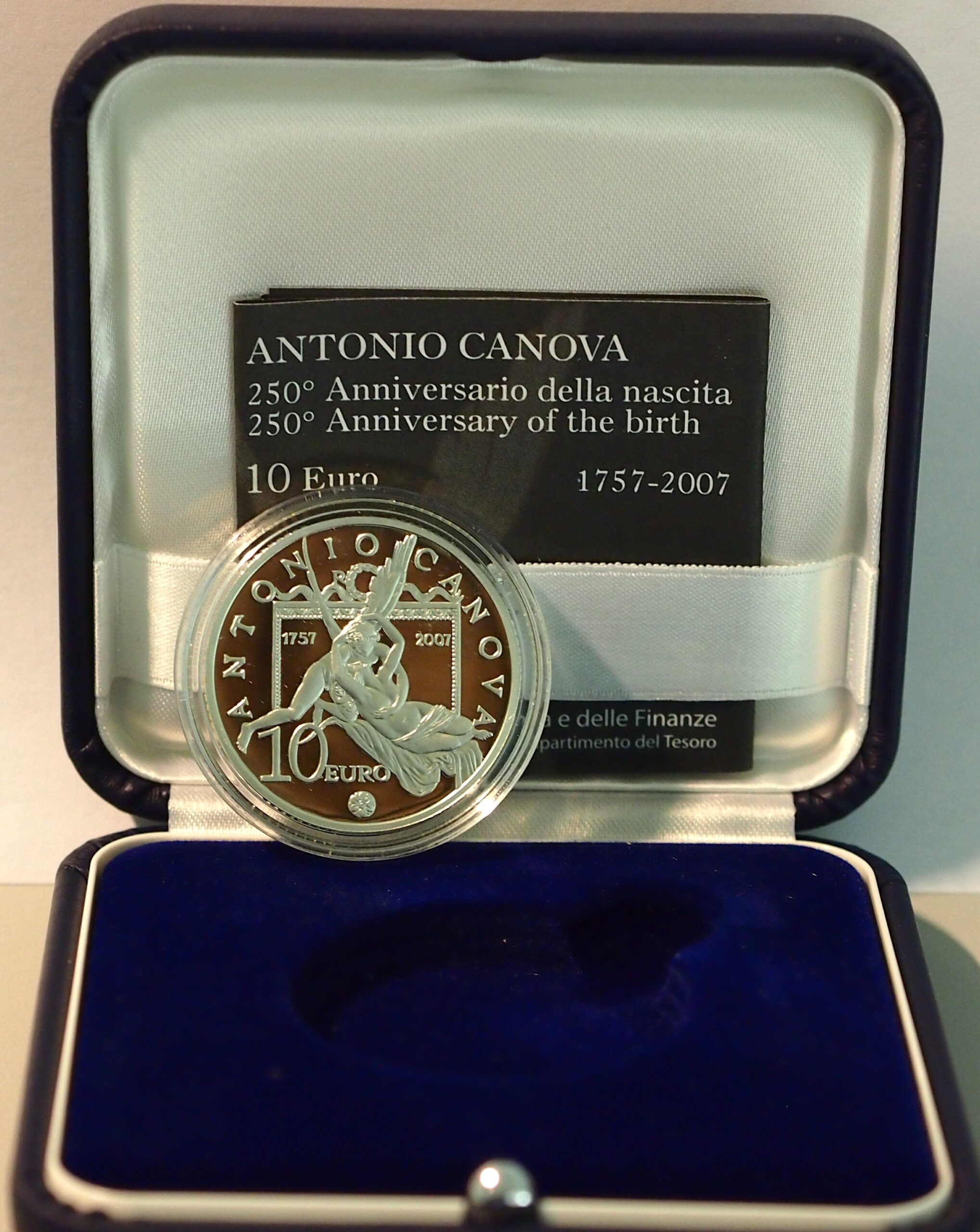 2007 10 Euro Canova  250° Anniversario Nascita Fondo Specchio Italia