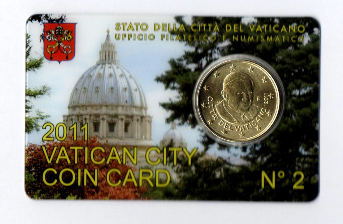 2011 2° Coincard 50 Centesimi Ufficiale Zecca Benedetto XVI