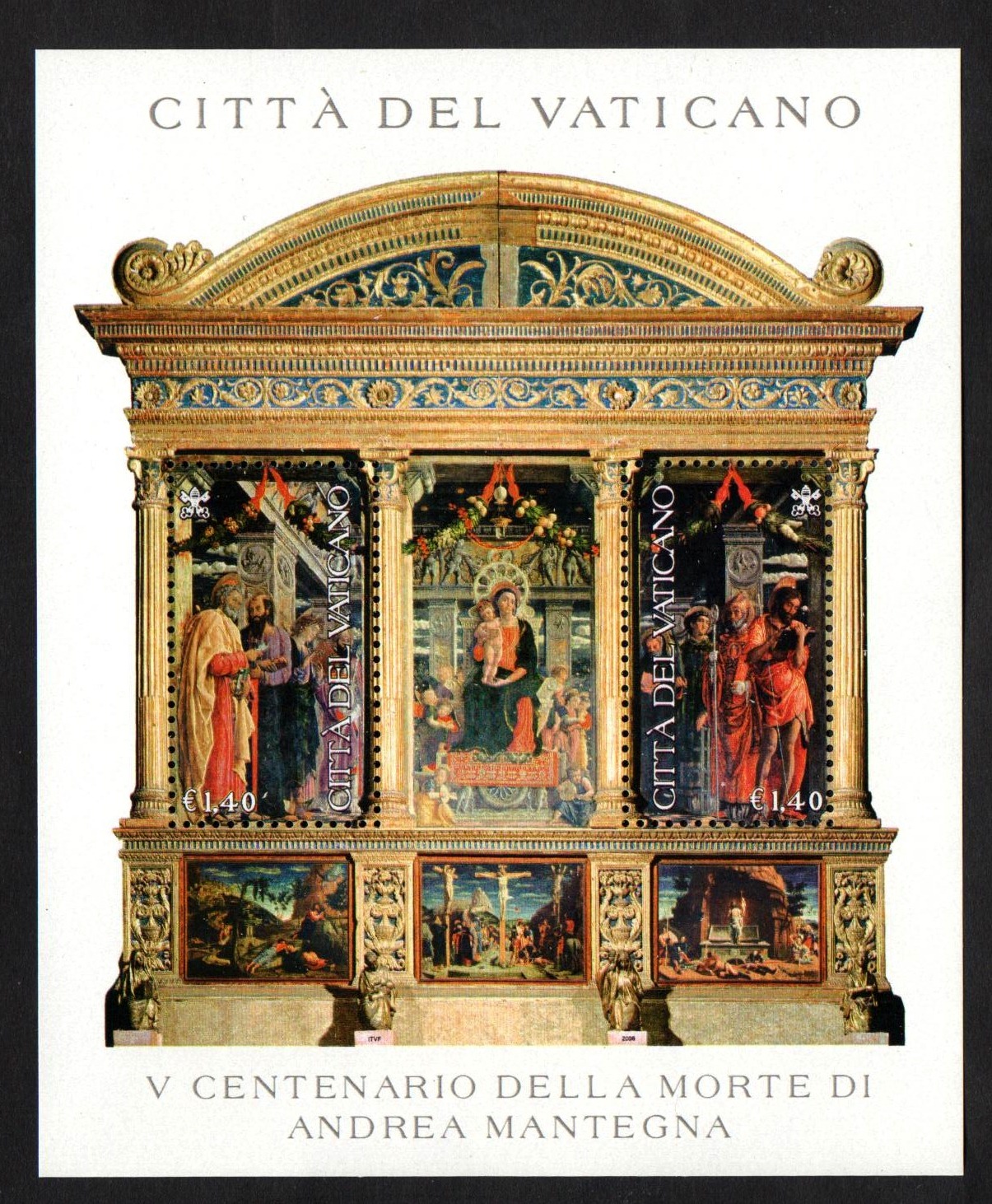 2006 Andrea Mantegna Foglietto Non Linguellato ** Benedetto XVI