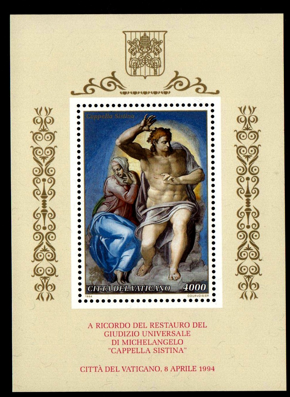 1994 Restauro Cappella Sistina  Non Linguellato ** Giovanni Paolo II
