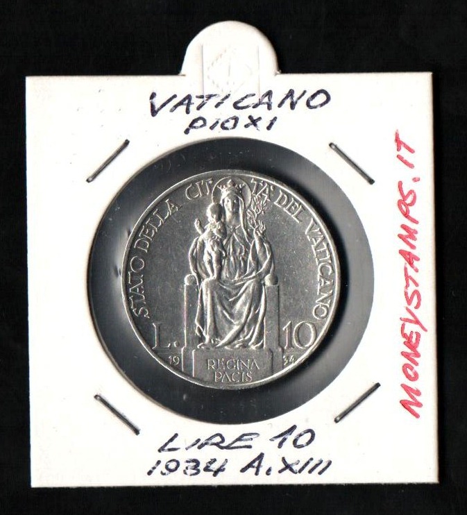 1934 Lire 10 Argento Anno XIII  QFdc Argento Pio XI