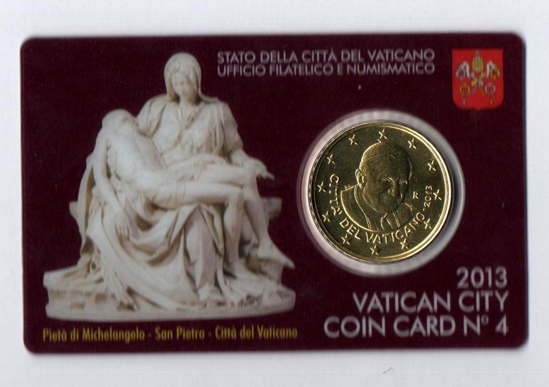 2013 4° Coin Card 50 Centesimi Ufficiale Zecca Benedetto XVI