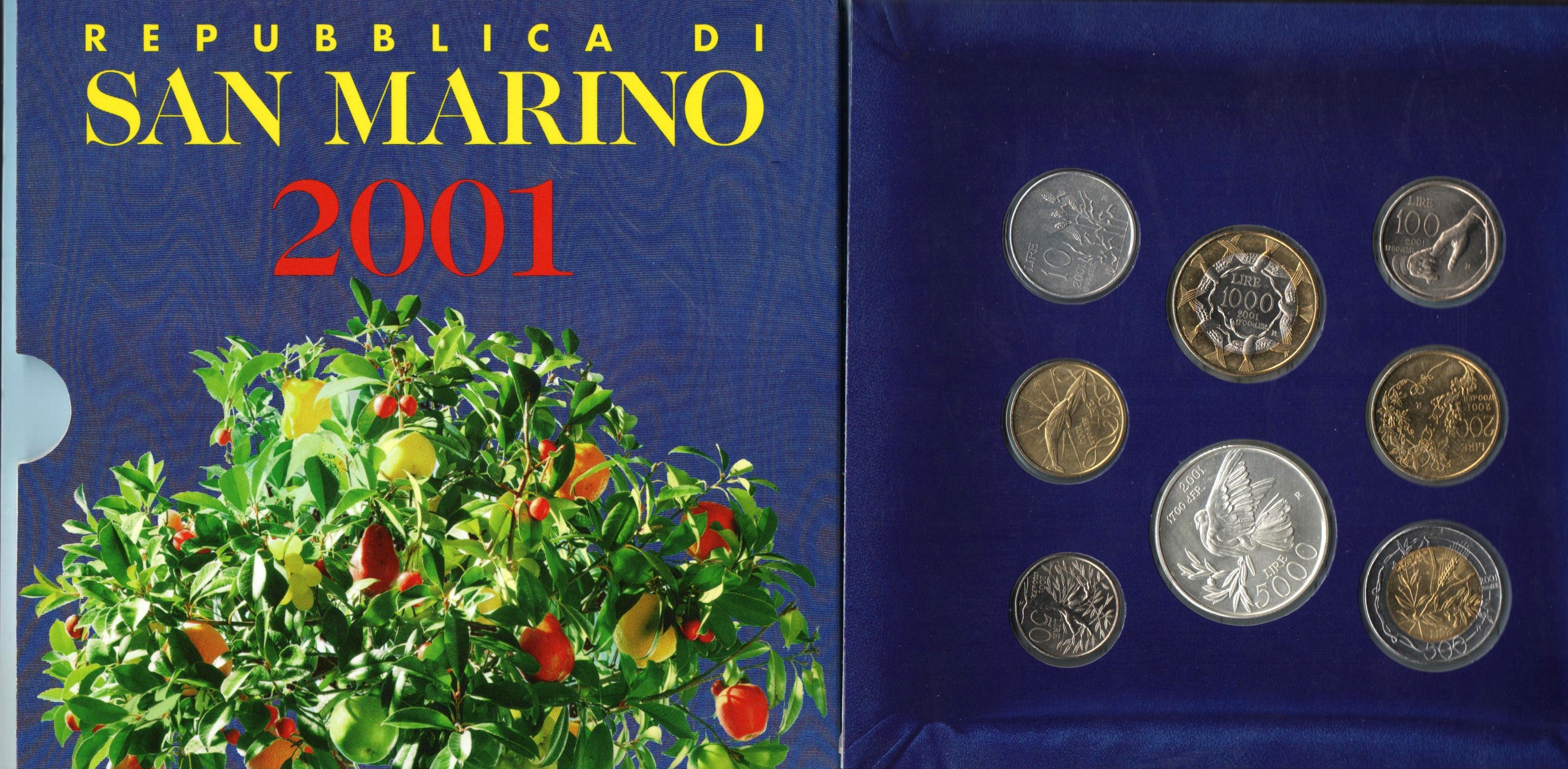 2001 - Conf. Zecca - San Marino con Lire 5000 in Argento