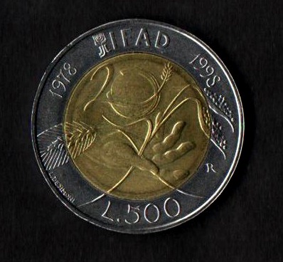1998 Lire 500 Fior di Conio Ifad Italia