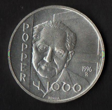 1996 Lire 1000 Karl Raimund Popper Fior di Conio San Marino