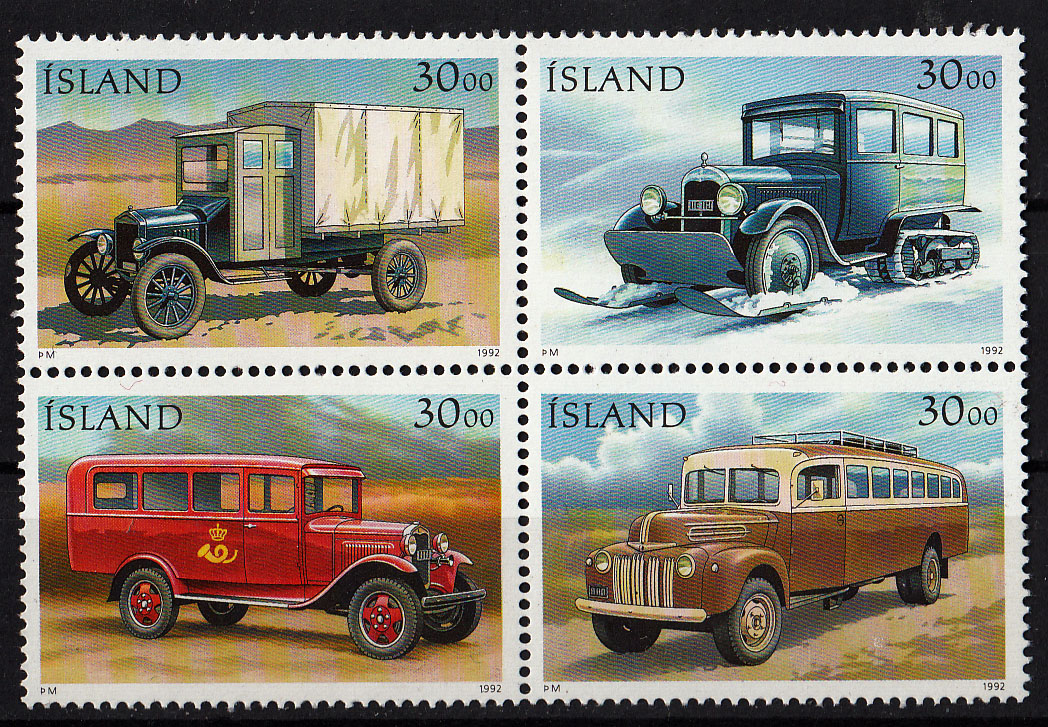 ISLANDA  francobolli serie completa nuova Auto D'Epoca 723/26