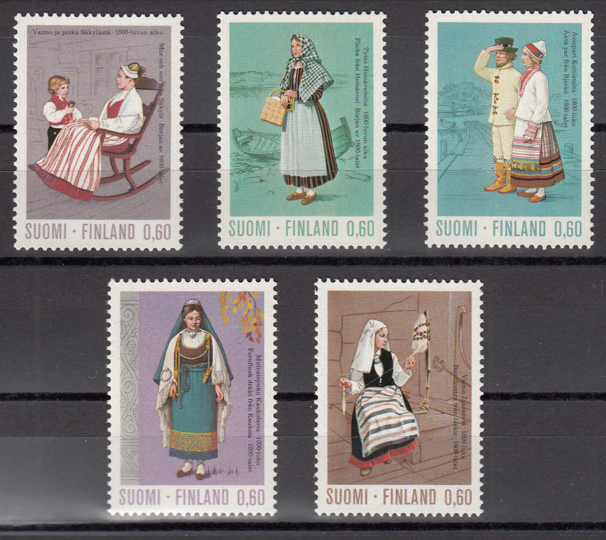 FINLANDIA 1973 Costumi Nazionali  Unificato 697/701 5 val.