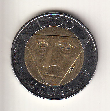 1996 Lire 500 Bimetallica Hegel Fior di Conio San Marino