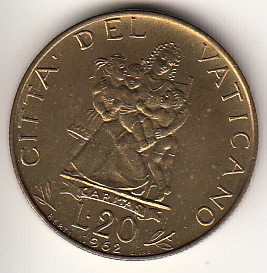 1962  Anno IV - Lire 20 Giovanni XXIII