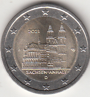 2021 - 2 Euro GERMANIA Duomo di Magdeburgo FDC