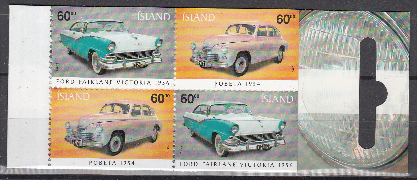 ISLANDA  2004  francobolli serie completa nuova Auto D'Epoca Carnet