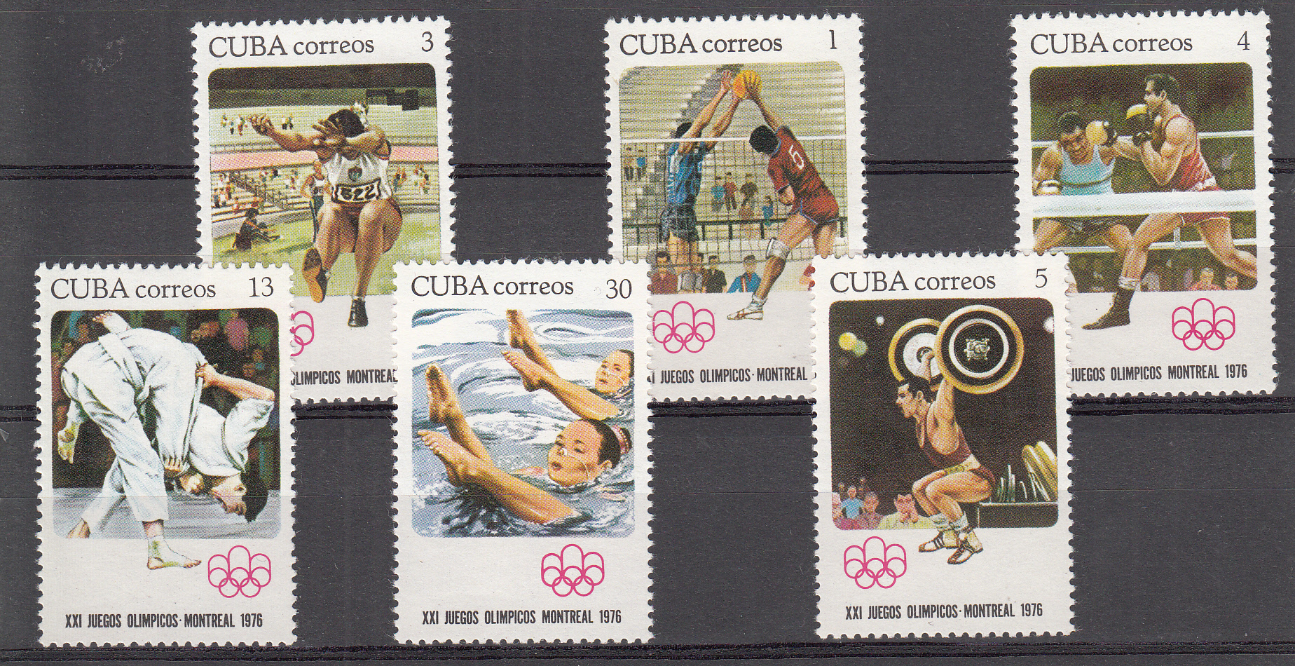 CUBA 1976 Montreal Sport Olimpici 6 val. Yv. 1930/6