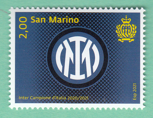 2021 San Marino francobollo INTER Campione d'Italia 2020/2021