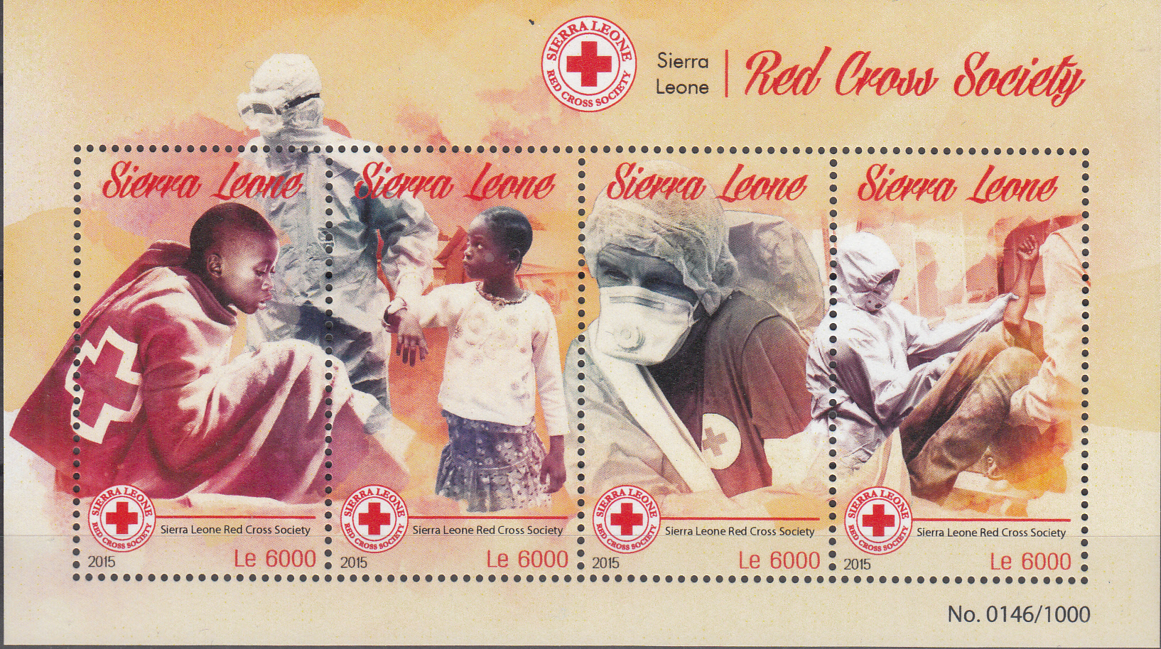 SIERRA LEONE serie completa nuova BF 2015 Croce Rossa 4 v.