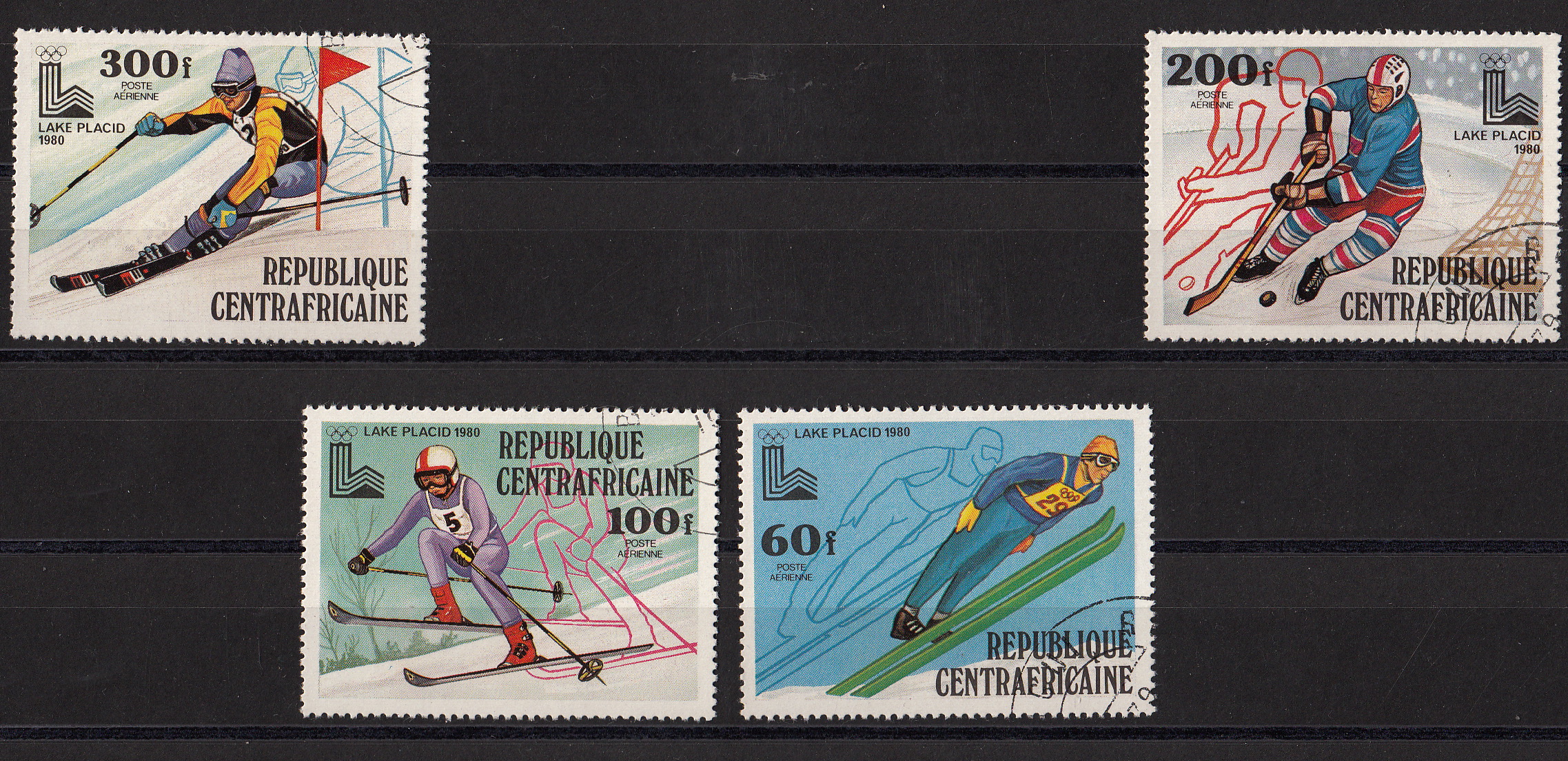 CENTRAFRICA - francobolli serie nuova Lake Placid 1980 Yvert Tellier A208/11