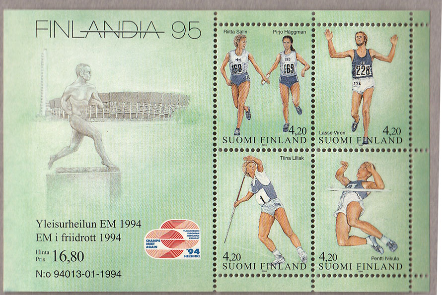 FINLANDIA 1994 sportivi di origine Finlandese atletica Unificato Bf 12