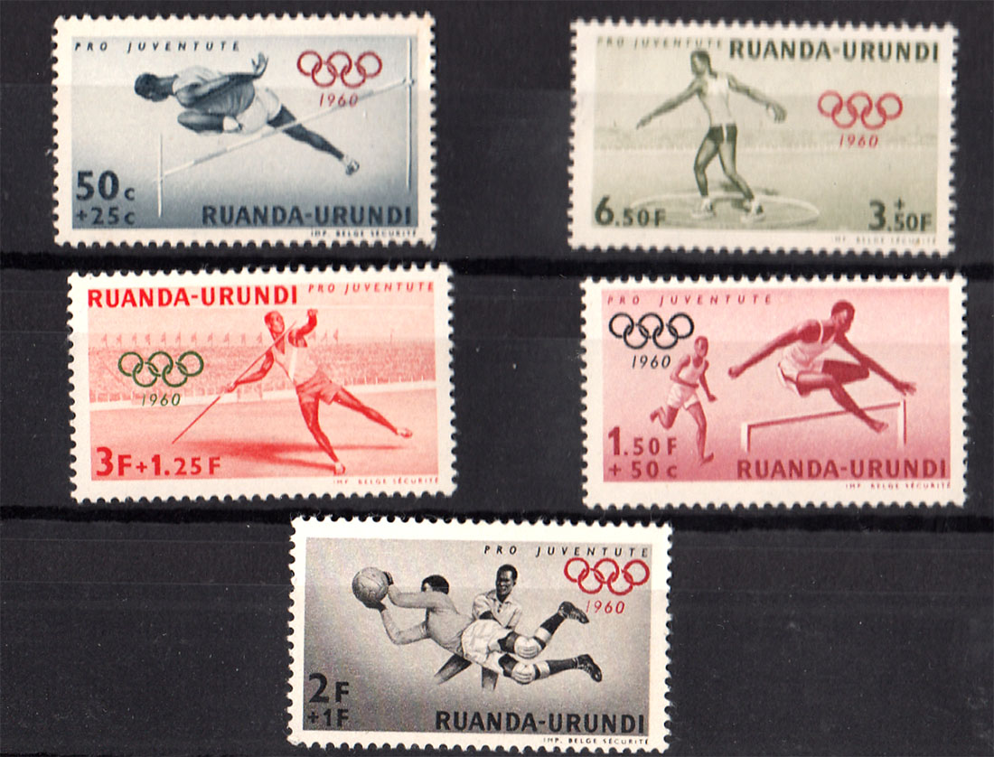 RUANDA BURUNDI 1960 Pro juventute Giochi Olimpici Yvert Tellier 219-23