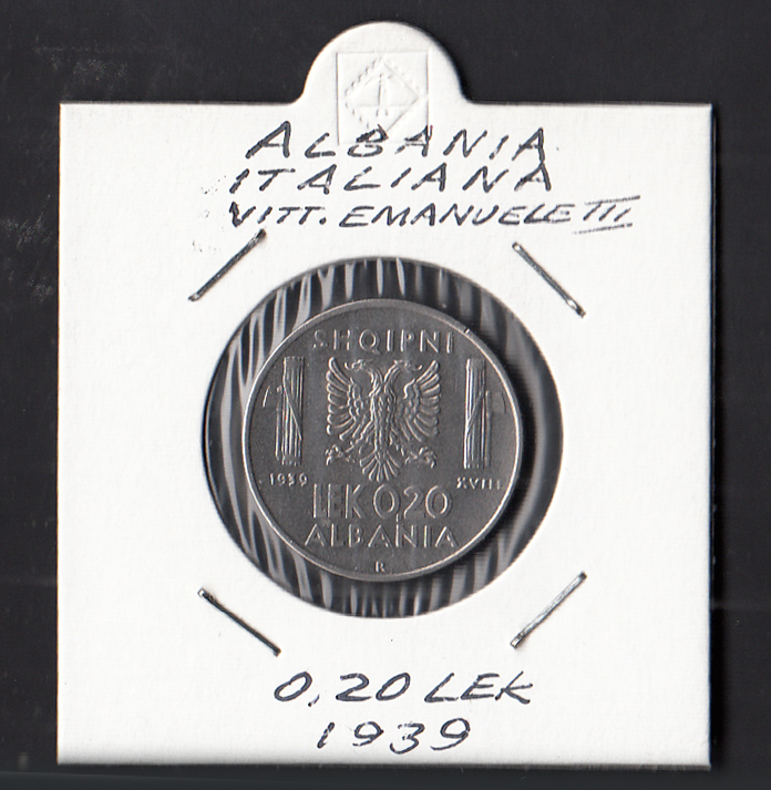 1939 - 0,20 Lek Albania Vittorio Emanuele III Occupazione Italiana Spl