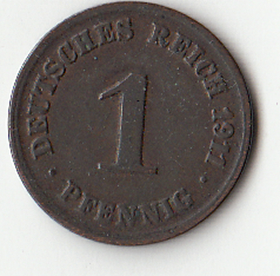 GERMANIA 1 Pfennig 1911 Zecca D