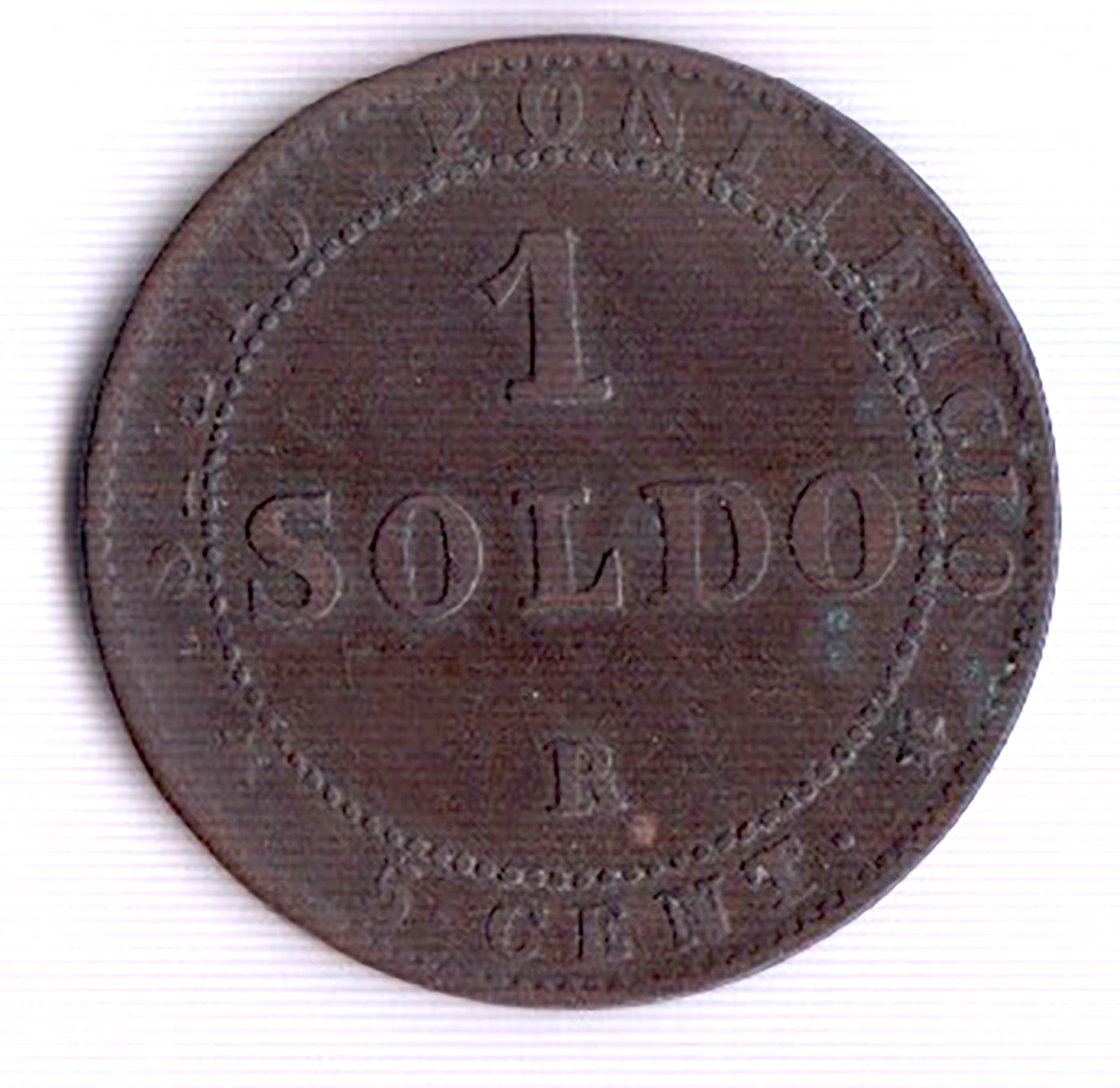 1867 - Pio IX (1846-1870) 1 soldo 1867 Rame