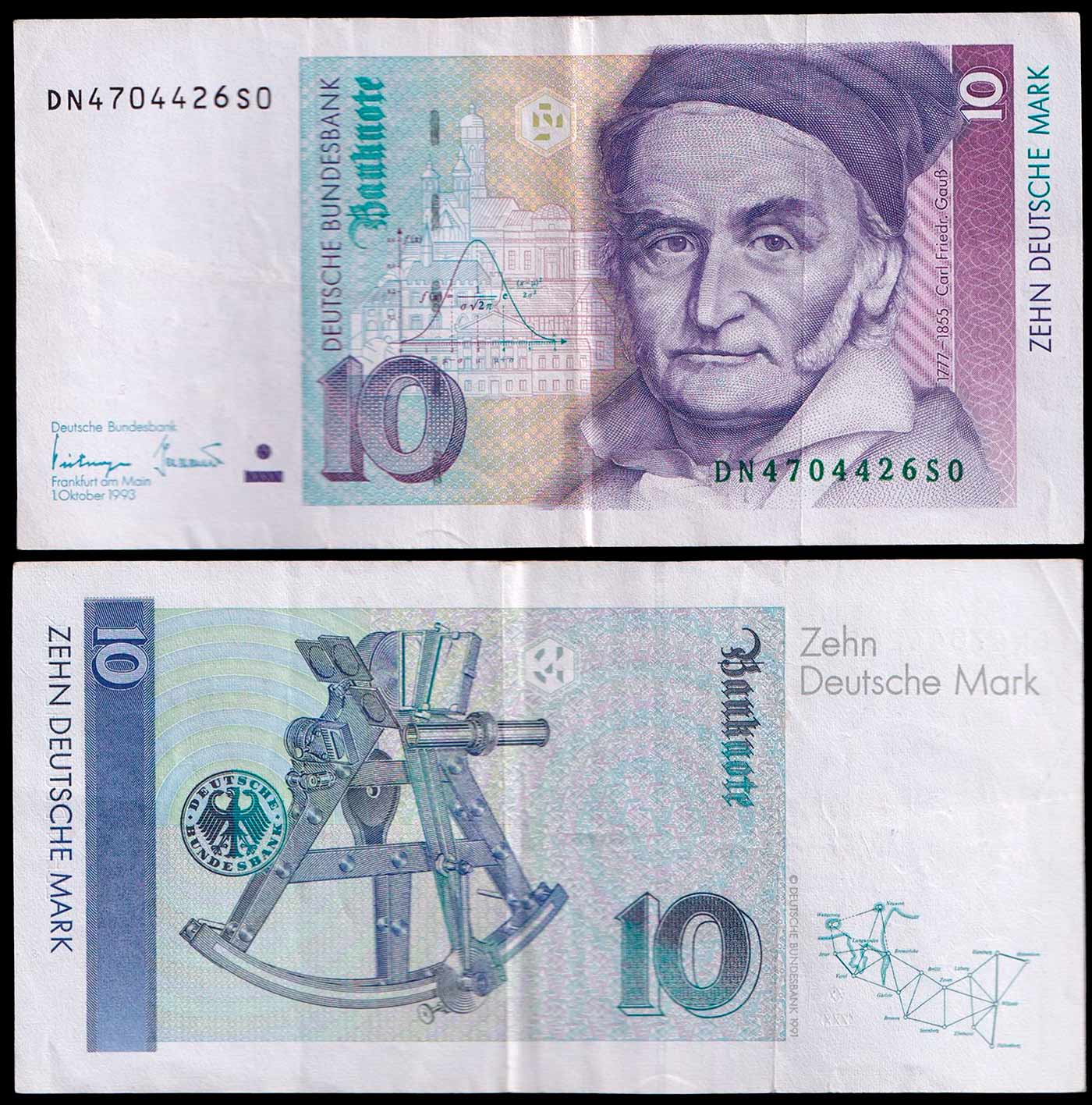 GERMANIA REPUBBLICA FEDERALE 10 Deutsche Mark 1993 BB+