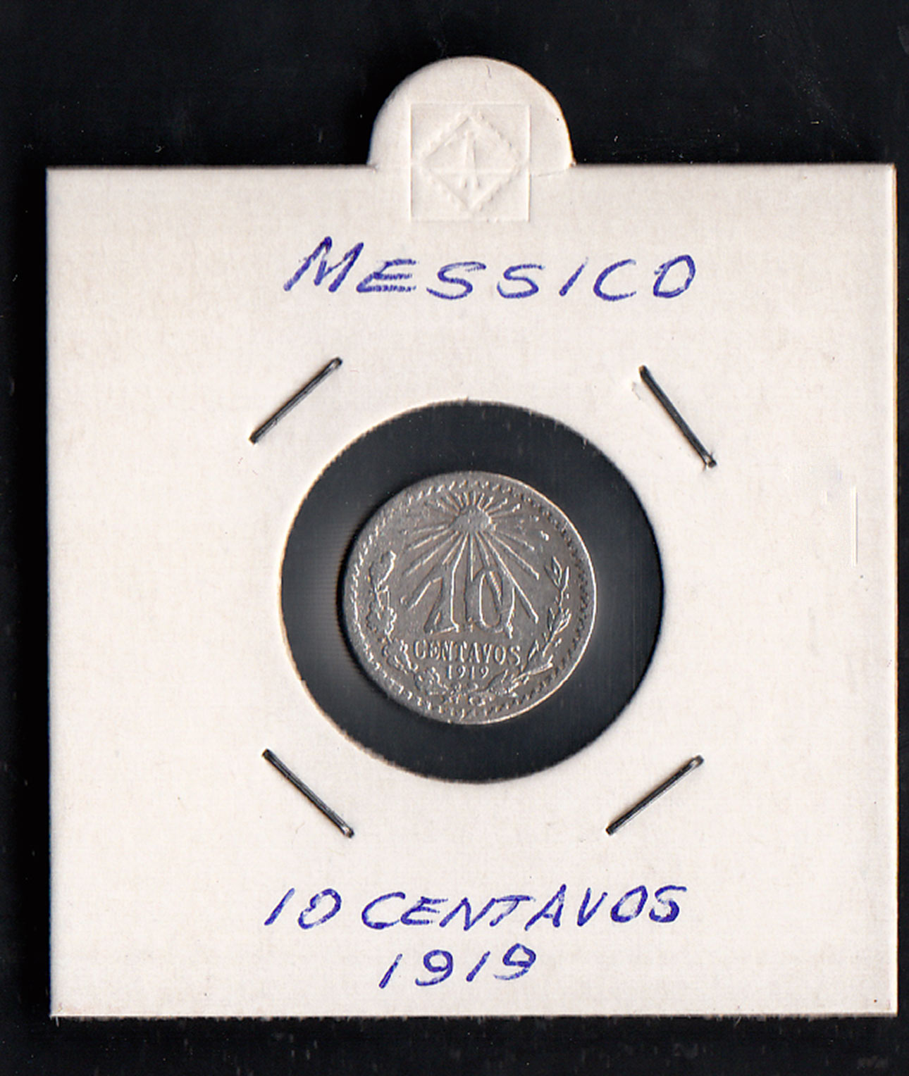 MESSICO 10 Centavos 1919 Argento Messico Liberty Cap BB