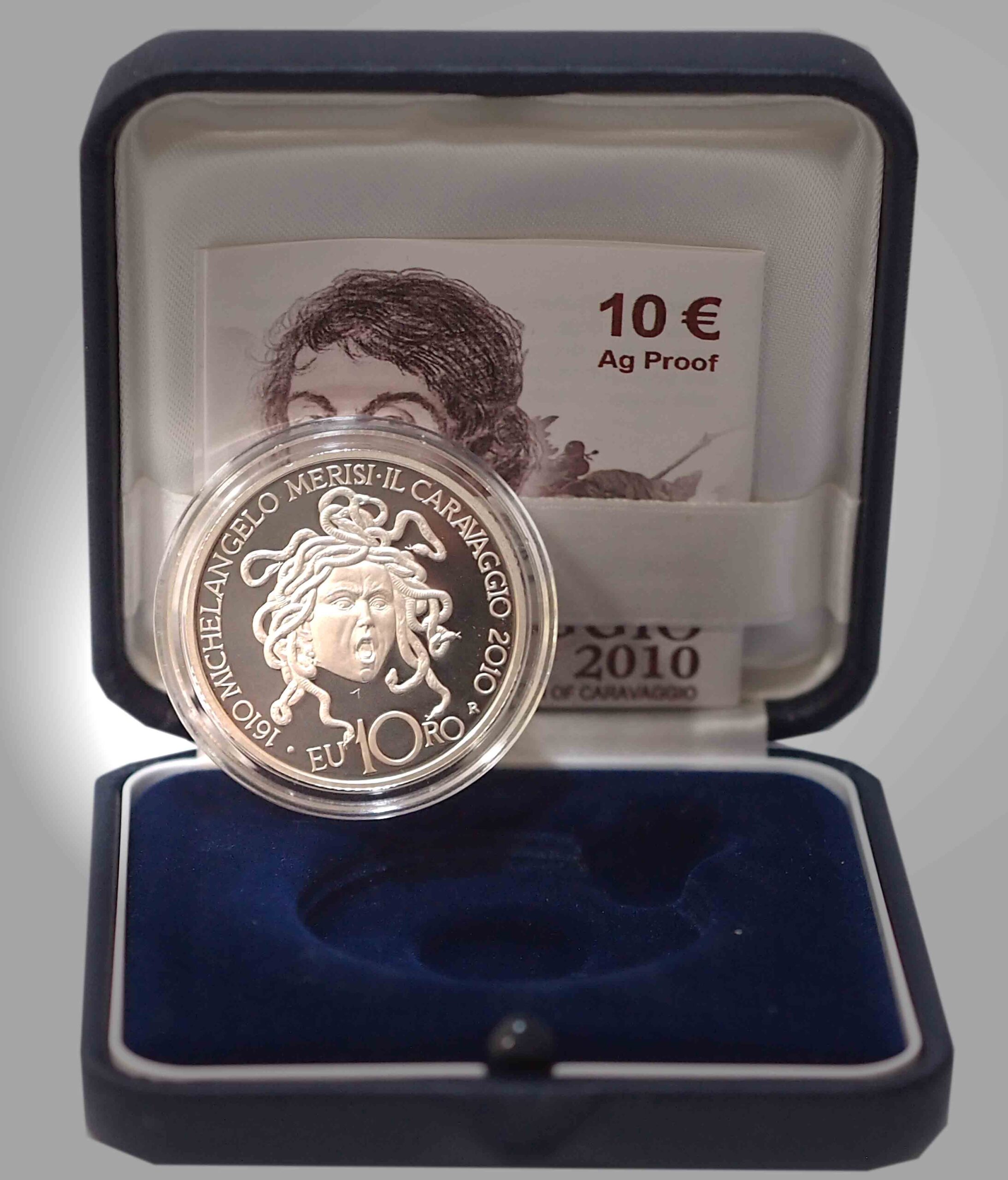 2010 10 Euro Caravaggio 400° Anniversario Morte Fondo Specchio Italia