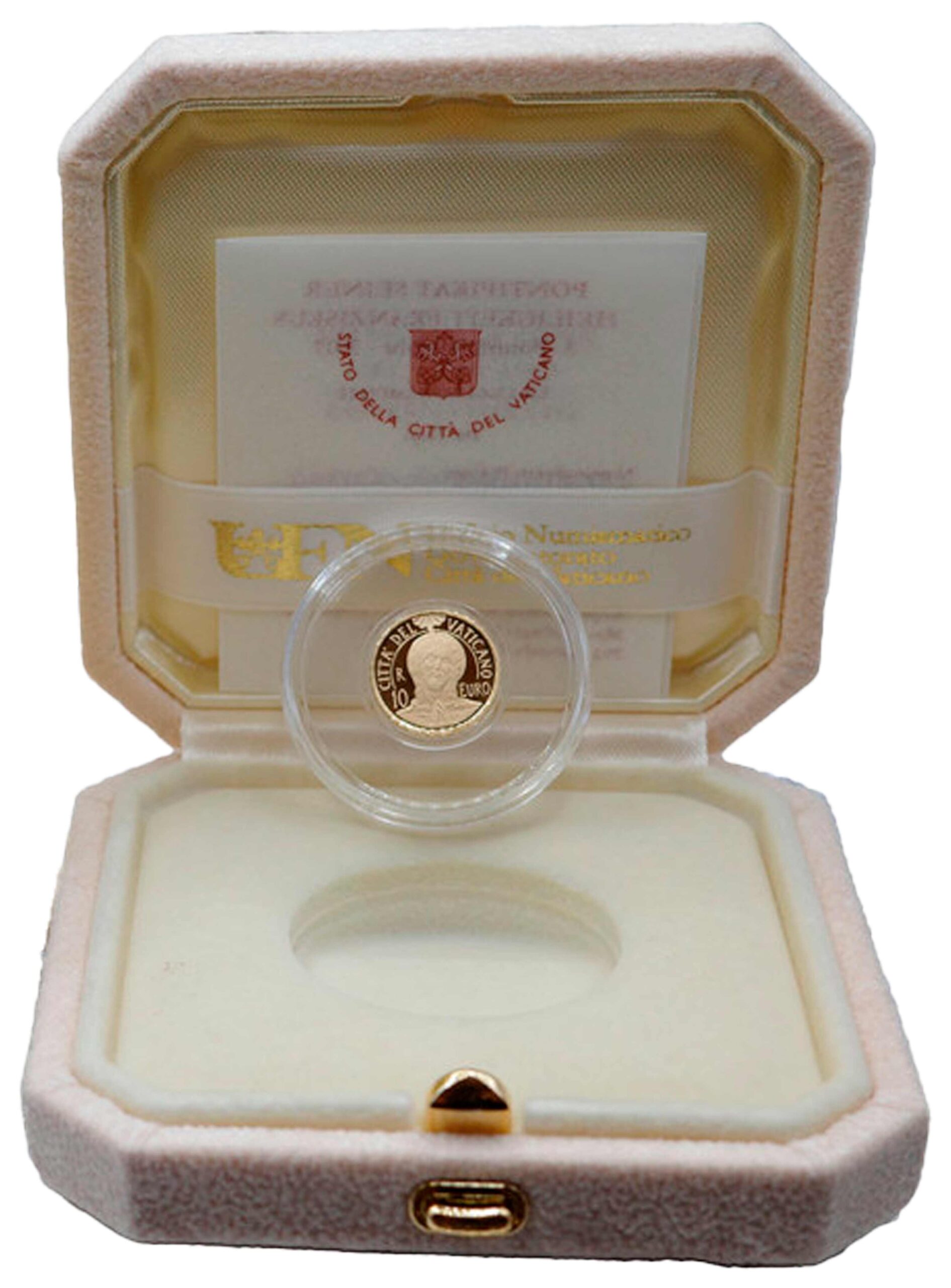 2017 - 10 Euro Oro VATICANO Papa Francesco Sacramento Battesimo Fondo Specchio